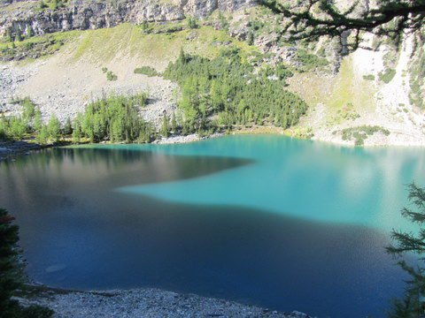 Lake Agnes nochmal von oben
