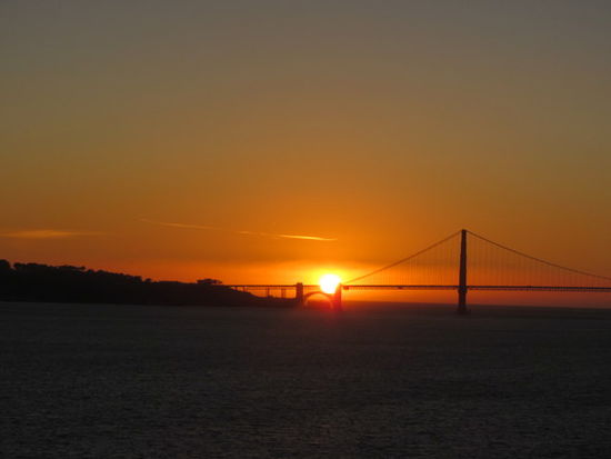 Blick von Alcatraz auf die Golden Gate Bridge