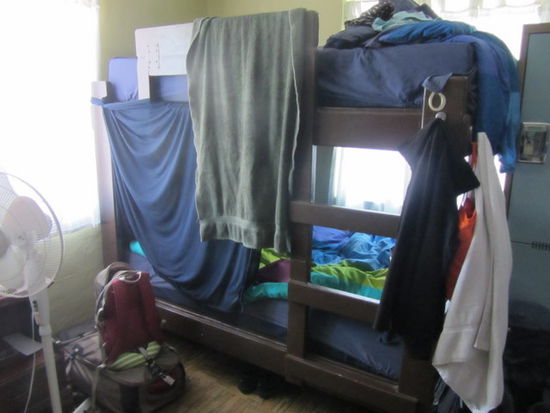 Hostel in San Diego, unser Bett. Zugegeben, es sieht schlimm aus!