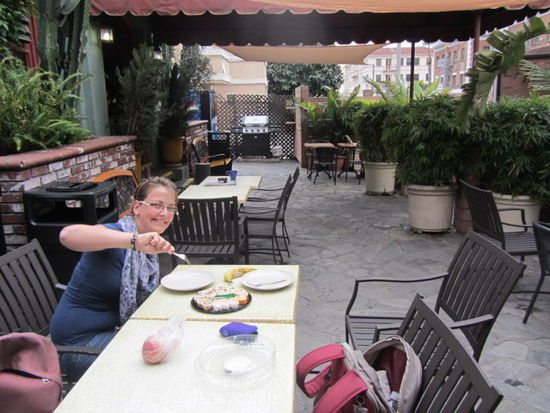 Terrasse im Hostel