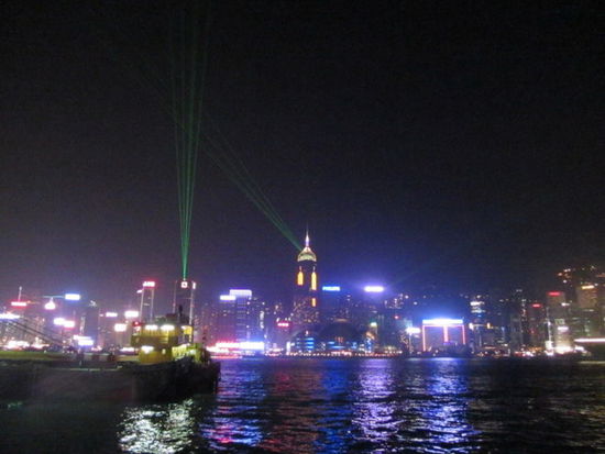 Lasershow an der Uferpromenade von Kowloon, jeden abend um 20 Uhr. Gar nicht soooo spektakulär.