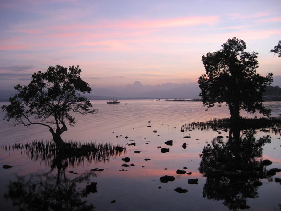Sonnenuntergang beim Abendessen