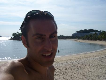 Sentosa Island - zum ersten mal am Strand