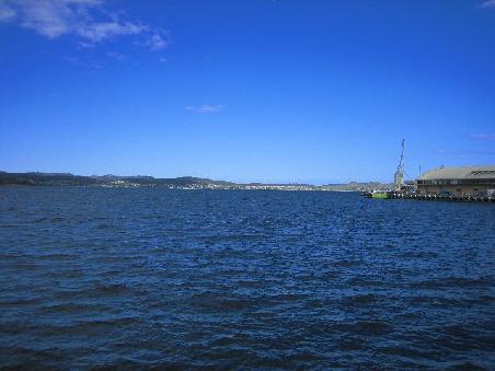 Ausblick vom Hafen in Hobart.