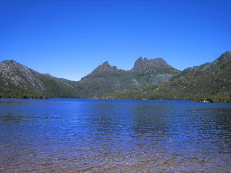Dove Lake mit Cradle Mountain im Hintergrund.