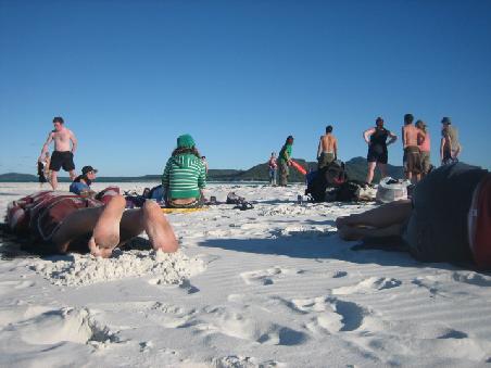 Und so sieht es aus wenn mehrere Leute am Strand zusammenkommen.