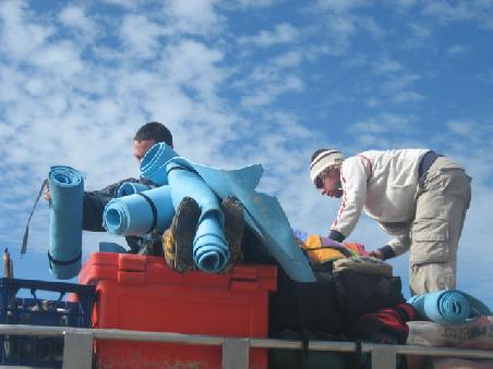 Packen des Trucks.