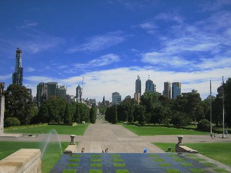 Aussicht vom Shrine auf die City.