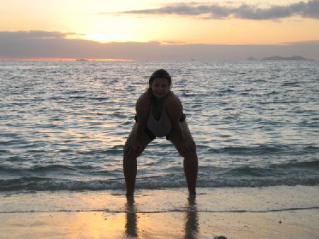 Ich am Strand der South Sea Island.