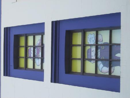 Fenster der Schokoladenfabrik.