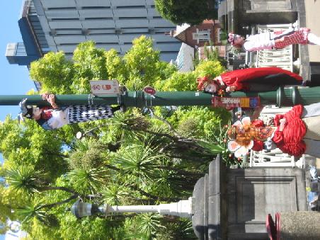 Strassenkuenstler in Christchurch.
