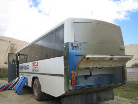 Unser Bus nach der Fahrt am Beach.
