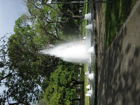 Zwischendurch ein Springbrunnen.
