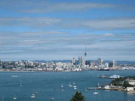 Blick auf Auckland vom North Head Lookout.