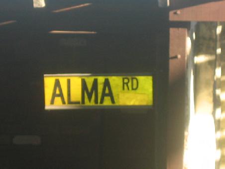 Hier nochmal der Beweis das wir in der Alma Road sind.