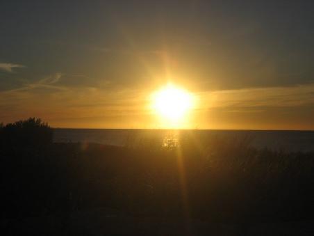 Sonnenuntergang am Strand.