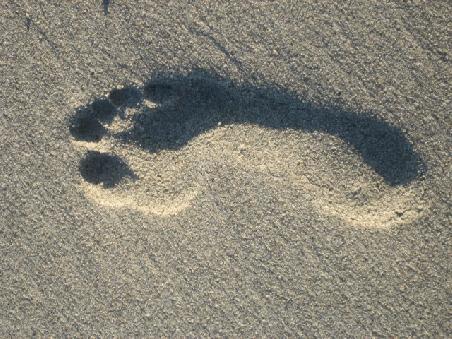 Mein Fuss im Sand.