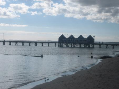 Jetty in Busselton, der laengste und oder aelteste Steg auf der Suedhalbkugel mit ca. 2 km Laenge.