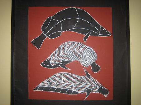 Art im Terminal der Aboriginal Air.
