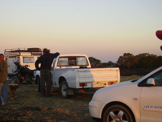 mit dem auto sind wir hochgefahren
