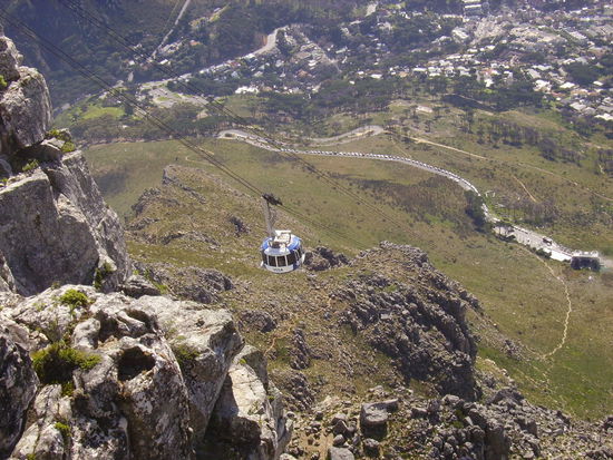 mit dem teil sind wir hochgefahren auf den tafelberg