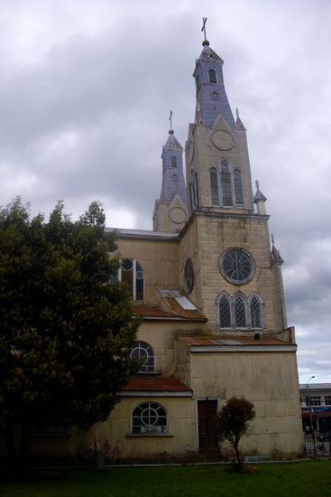 Die Kirche von Castro - viele der Holzkirchen auf der Insel gehoeren zum UNESCO-Weltkulturerbe