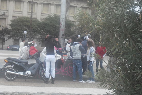 Spontaner Salsatreff auf einer Plaza