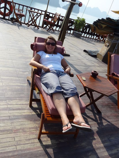 Auf den Sonnendeck kann man super relaxen !!! Wie man sieht wir haben immer noch viel Spass in unseren Ferien!!