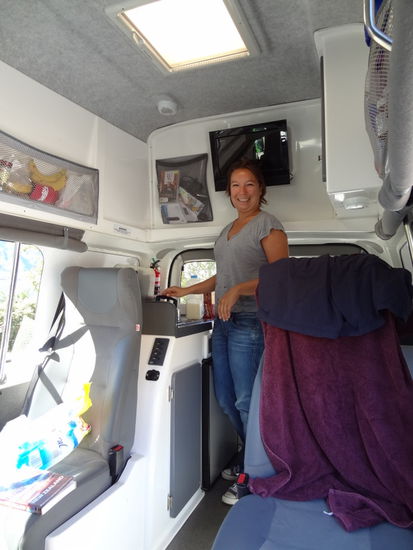 Melanie hat uns einen schönen Kaffee gekocht in unseren grosszügigen Küche.