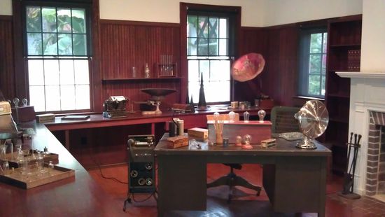 Das Büro und Labor von Edison.