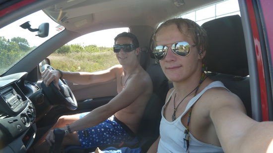 Andreas und ich beim Dünen driften