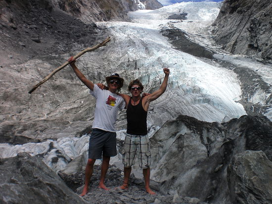 barfuss am gletscher... es war eiskalt!