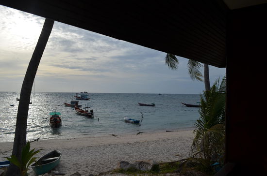 Ausblick von der Terrasse meines Bungalows