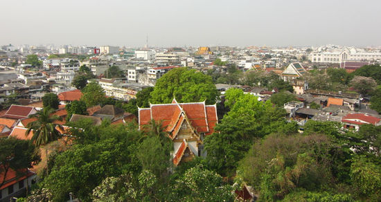 der Blick von oben über die Stadt