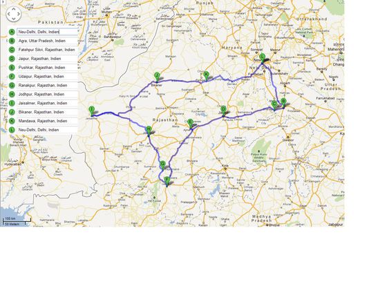 Unsere Tour durch Rajasthan (rund 2.000 km)