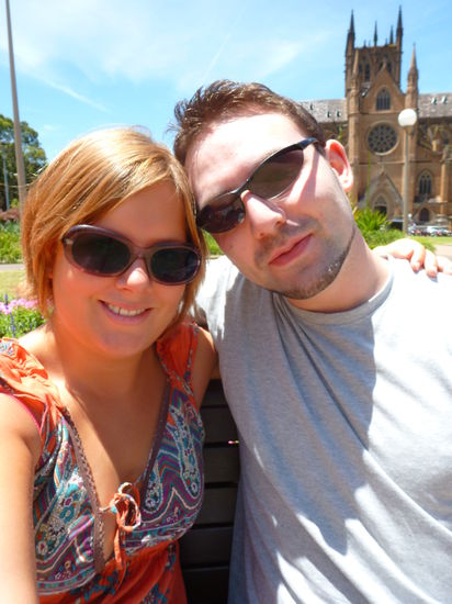 Am Anfang unserer Reise... Marcel hat in Deutschland wohl nicht viel Sonne abbekommen =)