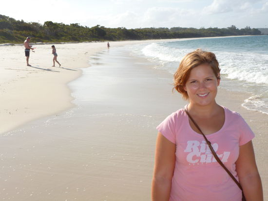 An einem unserer ersten Stopps: Jervis Bay!
Wunderschöner weißer Sandstrand =)