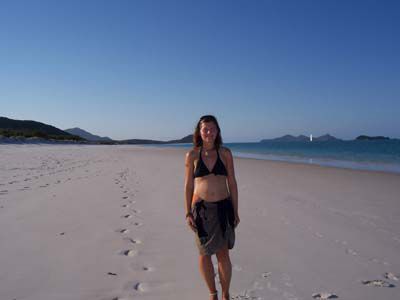 Der legendäre Whitehaven Beach - er war tatsächlich so menschenleer...
