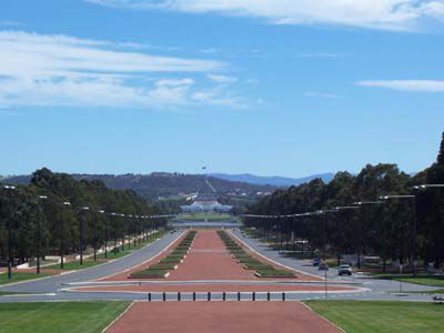 Alles in Canberra ist streng geometrisch angeordnet...