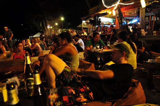 abends in der Strandbar