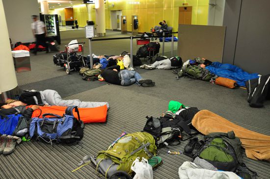 sleeping area am airport