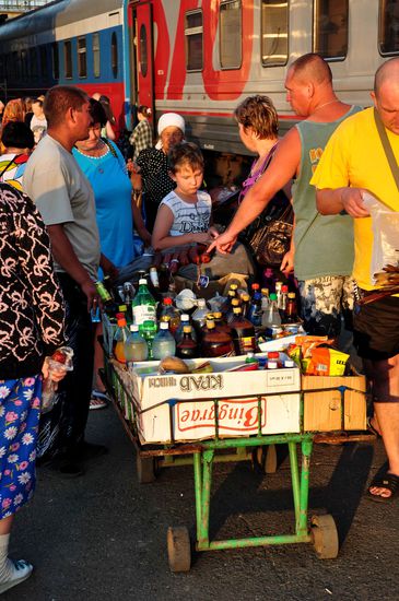 Verkauf am Bahnsteig