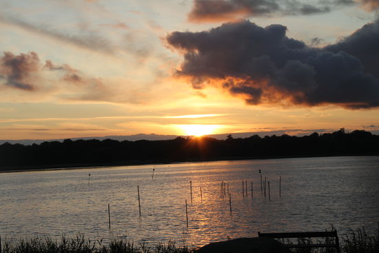 Sonnenuntergang bei unserer Ankunft in Dänemark