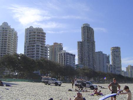der "wunderschoene" Blick auf Surfers Paradise
