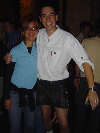 und Axel in Lederhosen
