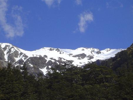 Die schneebedeckten Berge am Arthur's Pass