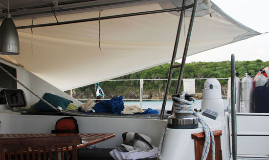 Mein Bett. Mittlerweile schlafe ich wie ein Stein.