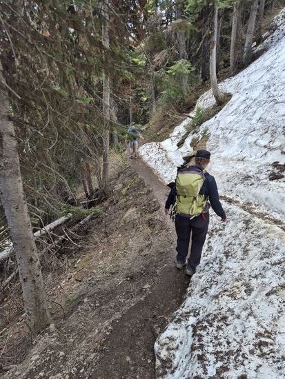Der Rückweg von Lake Agnes
