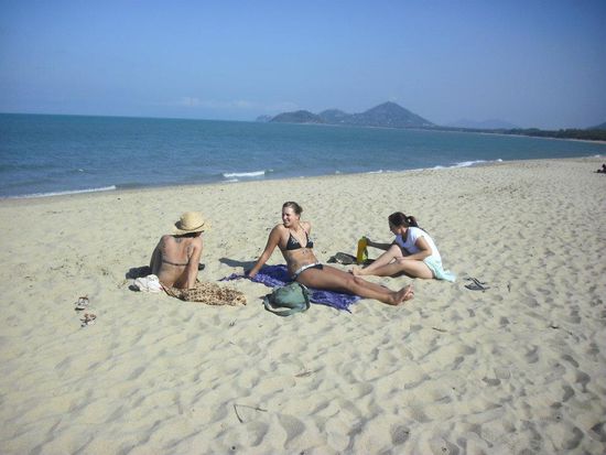 kräftig am sonnenbaden!