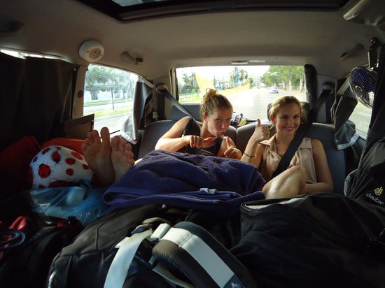 im vollbepackten Van